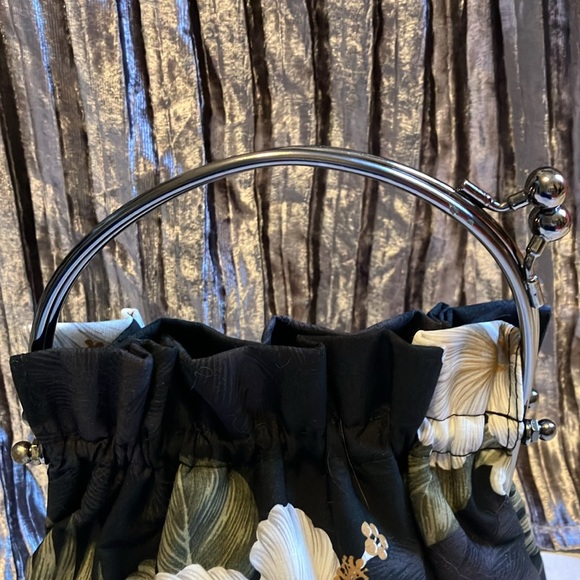 Vintage aBBa Hawiian Tropical Flower Clutch Kiss Lock Purse - Picture 4 of 6